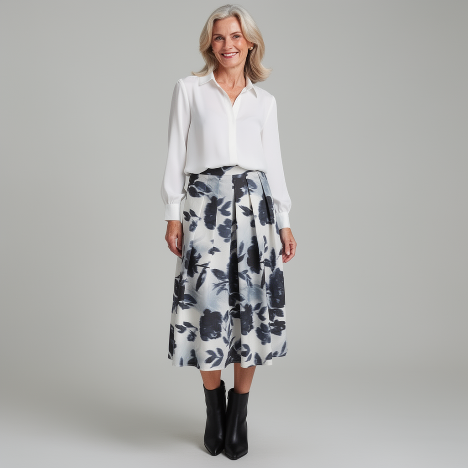Swing - Midirock mit Blumenprint
