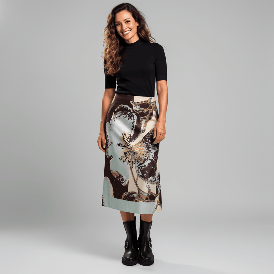Marc Cain - Satinrock mit Print
