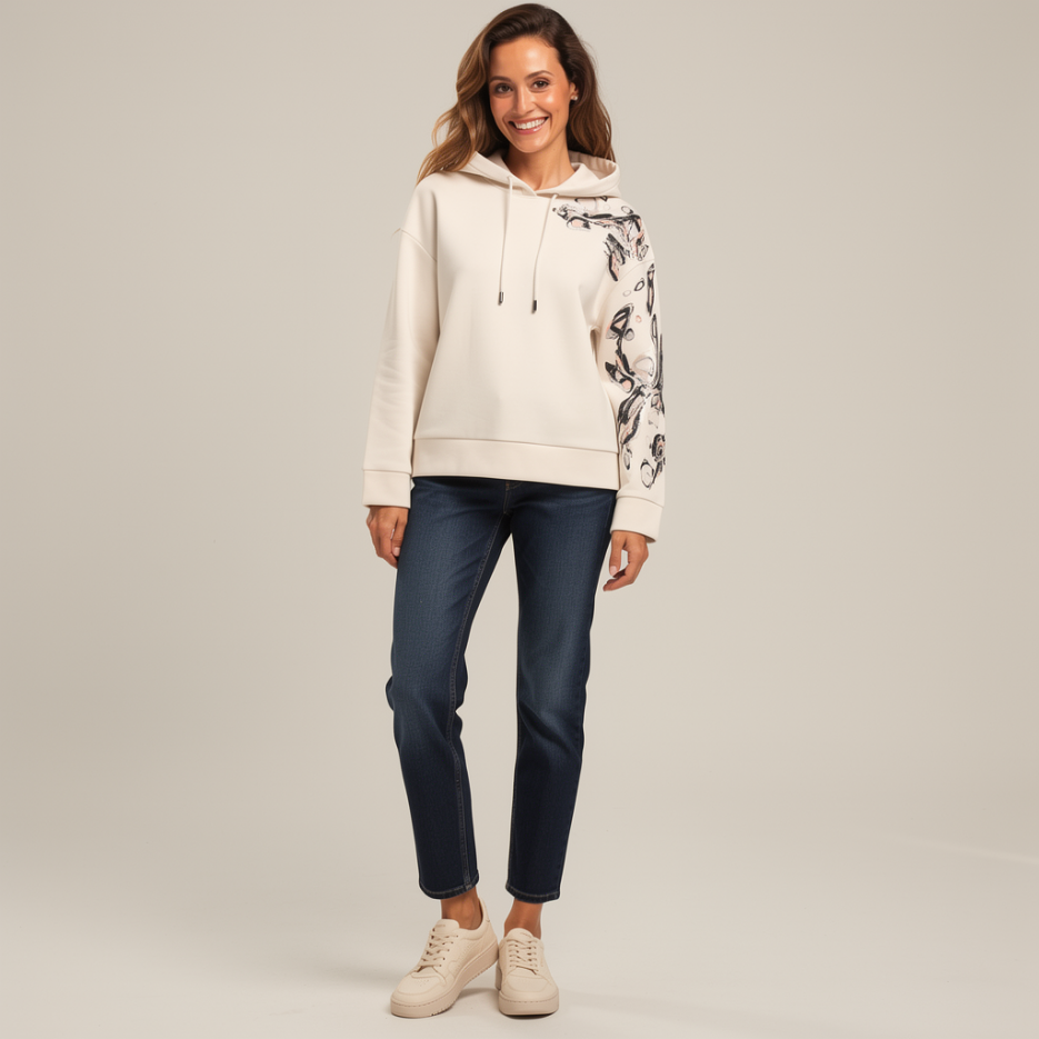 Marc Cain Sport - Hoodie mit Print und Pailletten