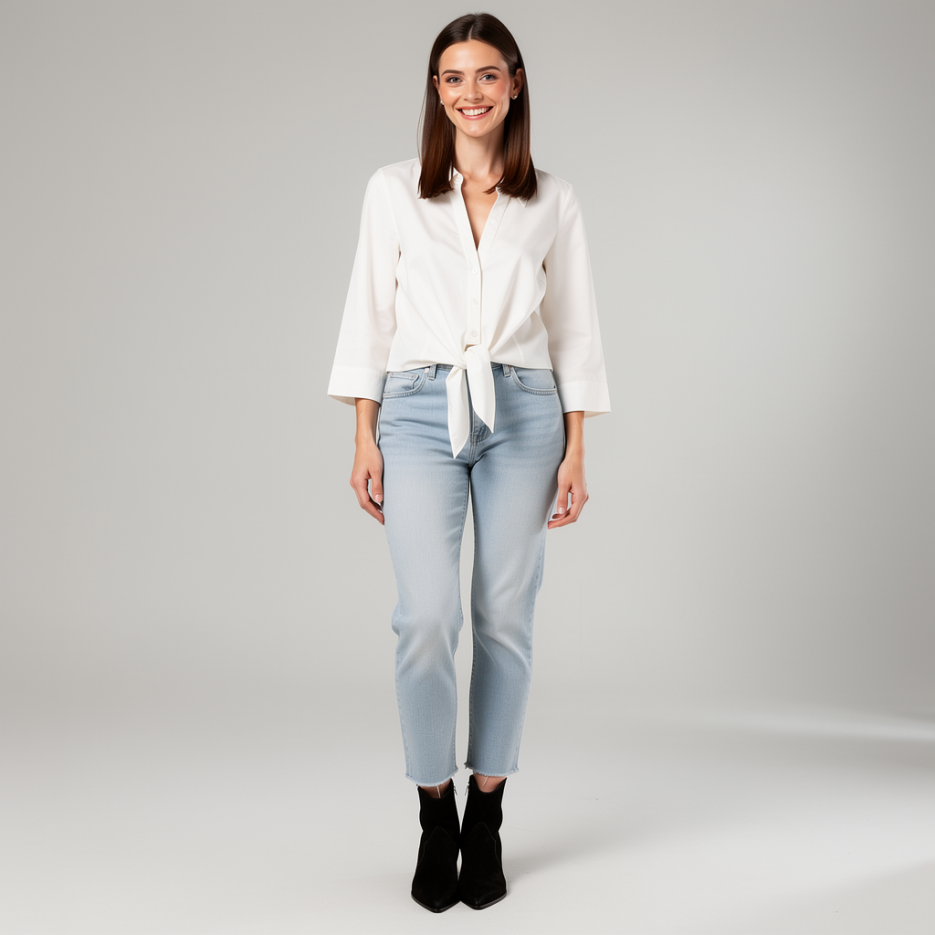 Guess Jeans - Hemdbluse mit Knotendetail