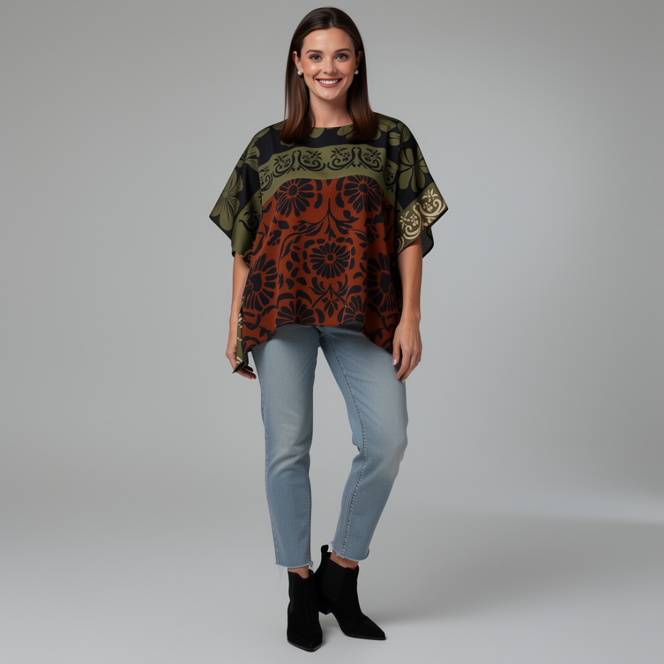 Luisa Cerano - Cape-Bluse mit Print