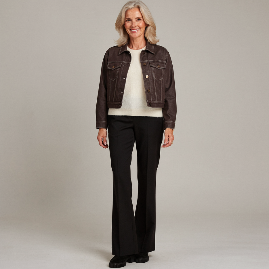 Marc Cain - Jeansjacke mit Metallic-Garn