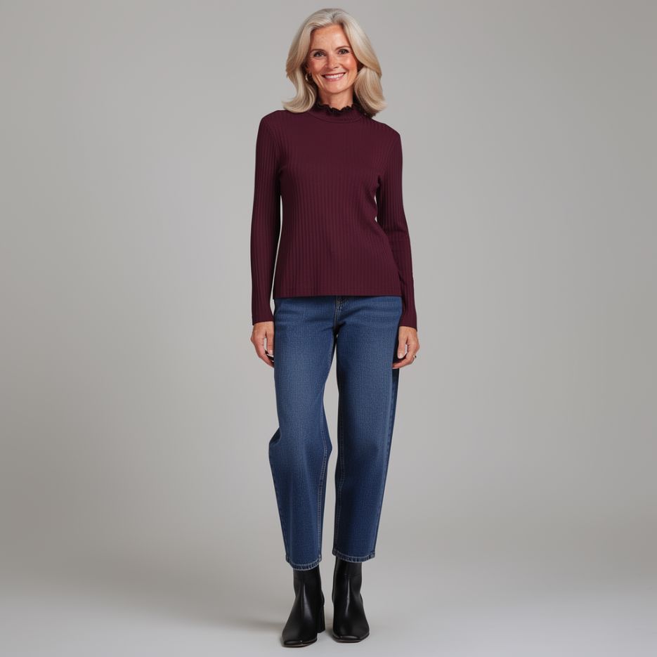 Zaida - Longsleeve aus Ripp-Jersey