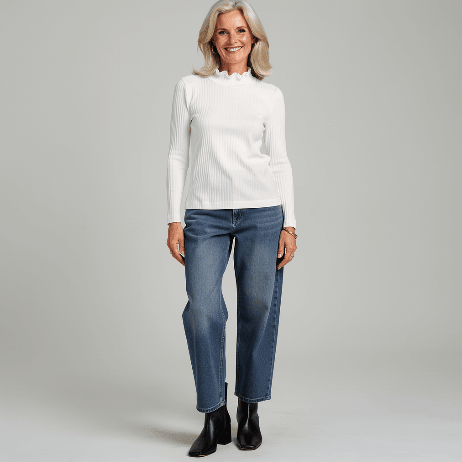 Zaida - Longsleeve aus Ripp-Jersey