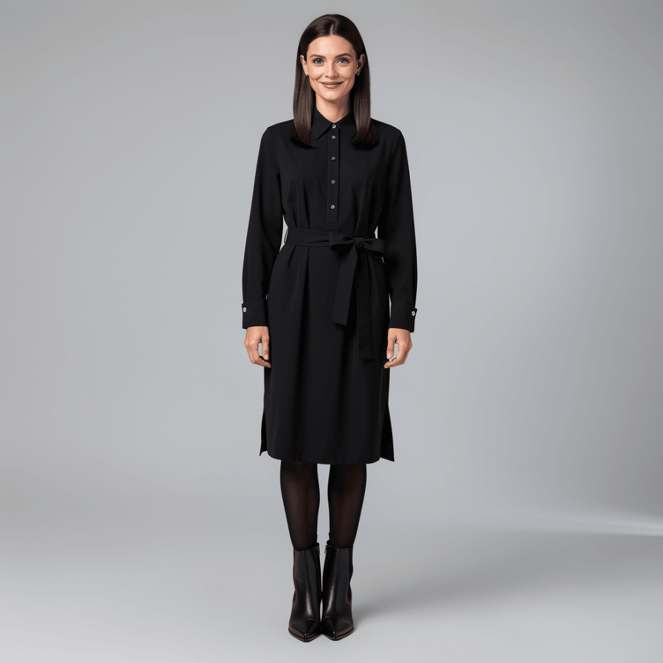 Marc Cain - Hemdblusenkleid mit Bindegürtel