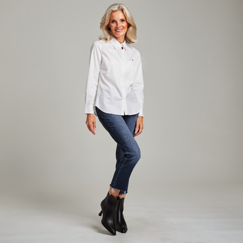 Tommy Hilfiger - Hemdbluse mit Logostickerei