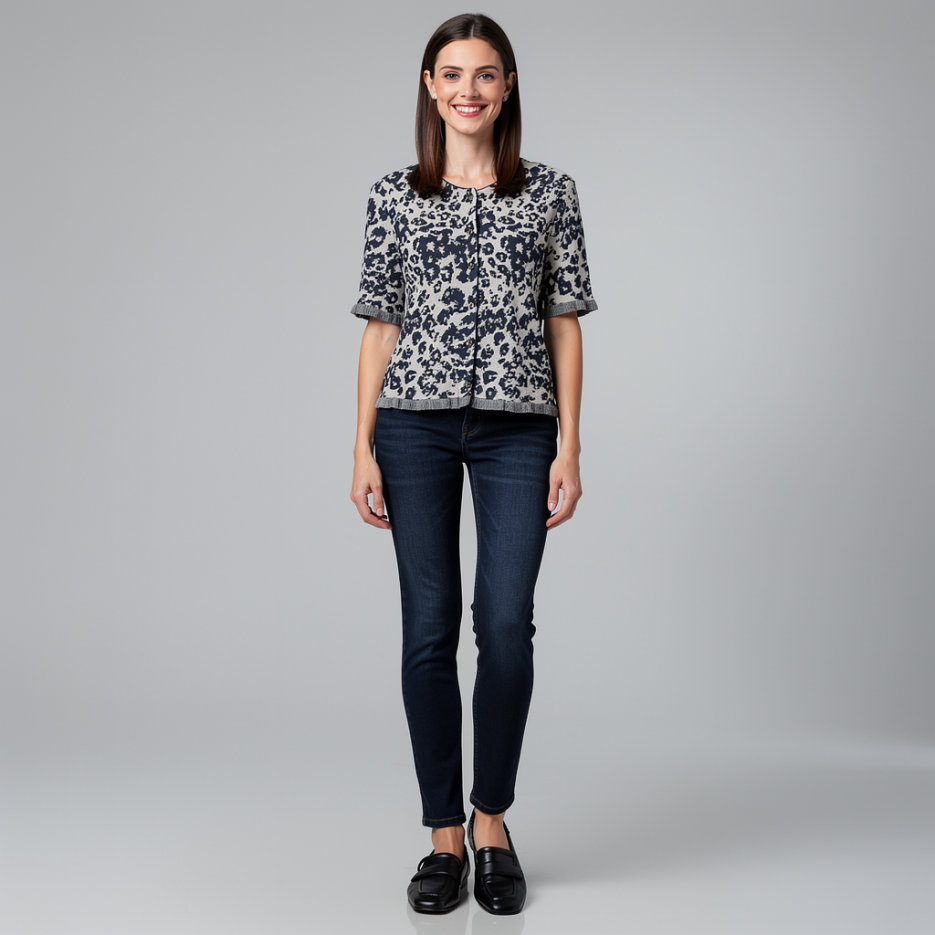 Marc Cain - Cardigan mit Leo-Jacquard