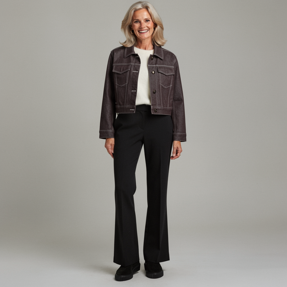 Marc Cain - Jeansjacke mit Metallic-Garn