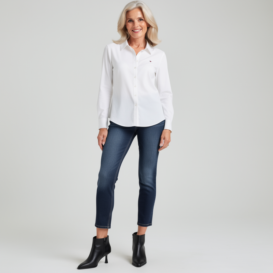 Tommy Hilfiger - Bluse SLIM PIQUE Shirt