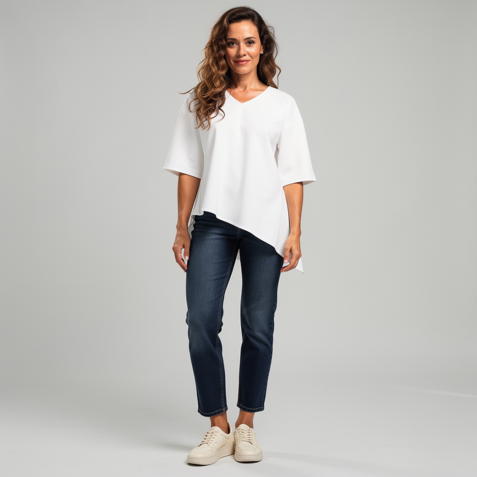 Liviana Conti - Sweatshirt mit diagonalem Saumabschluss
