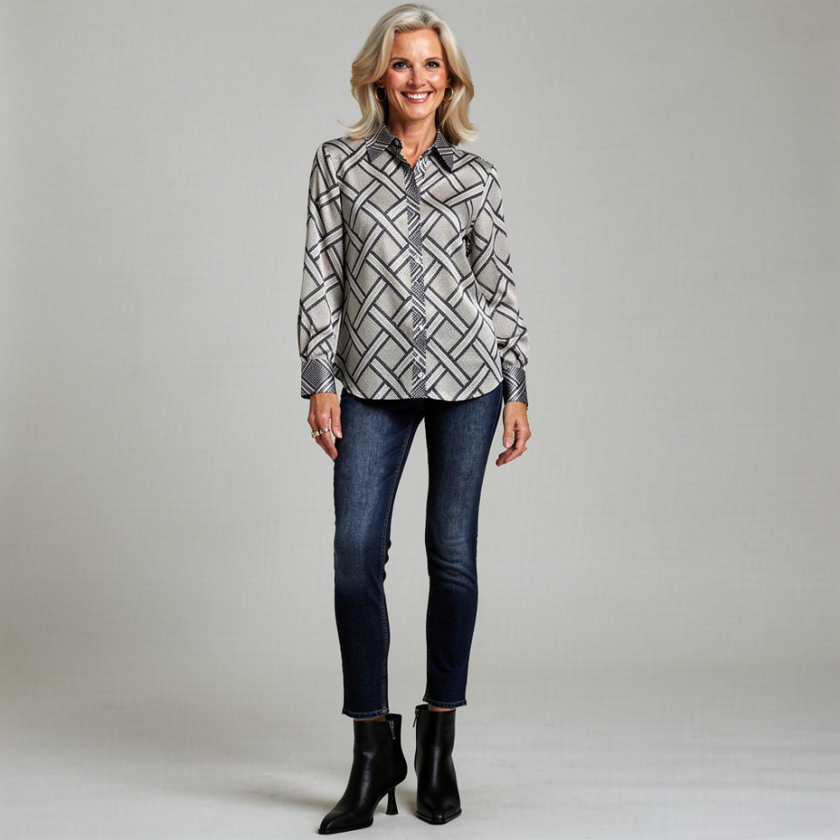 Rena Marx - Hemdbluse mit Print