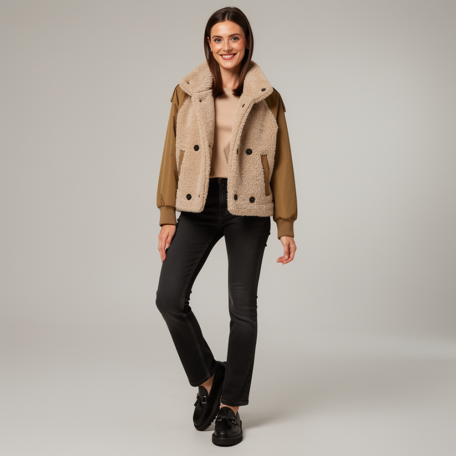 Blonde - Jacke mit Fake Fur Besatz