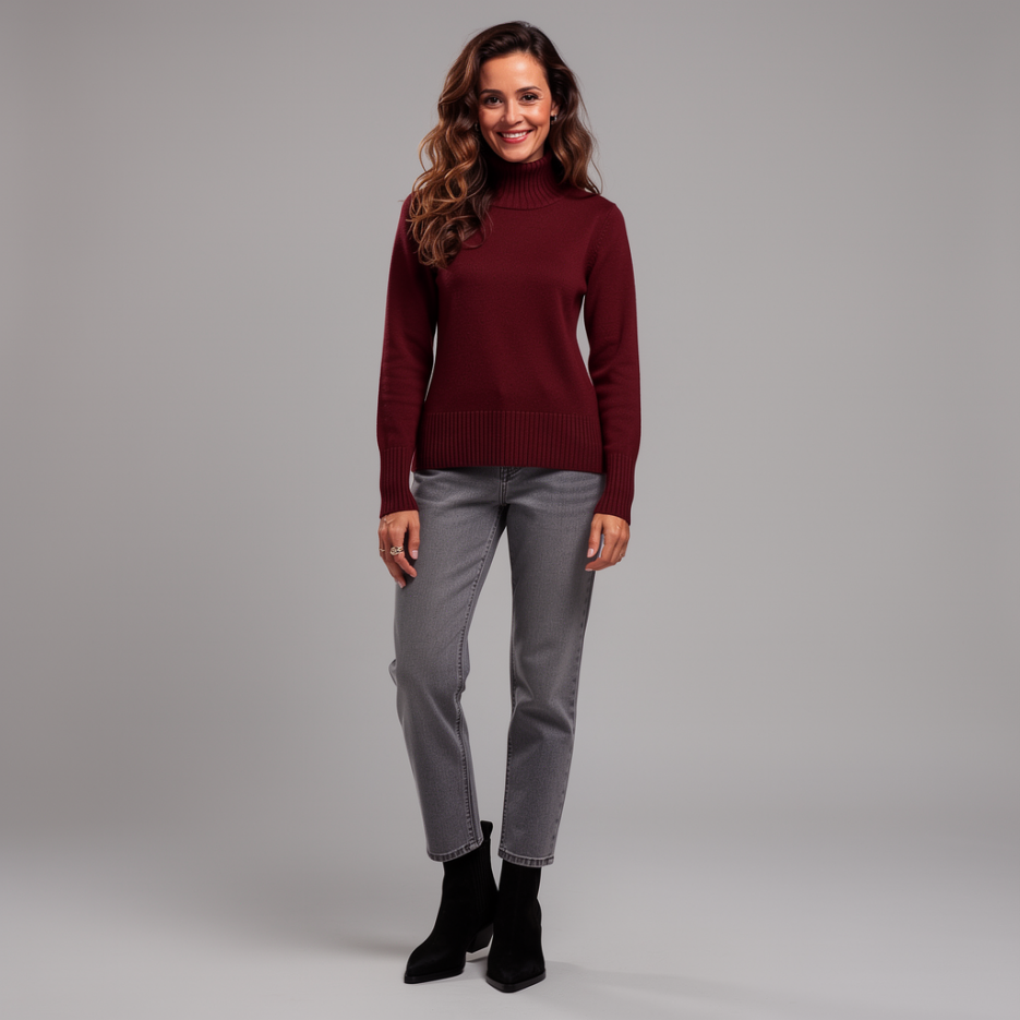 Rena Marx - Kaschmirpullover mit Stehkragen