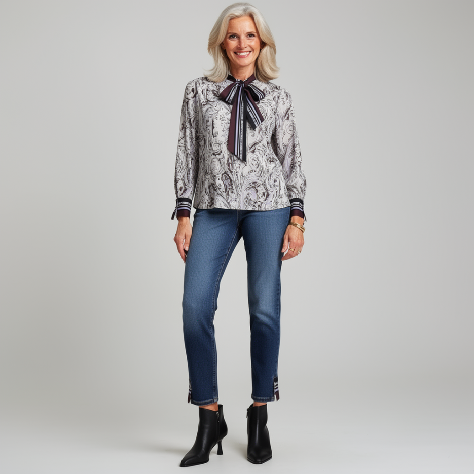 Marc Cain - Schluppenbluse mit Print