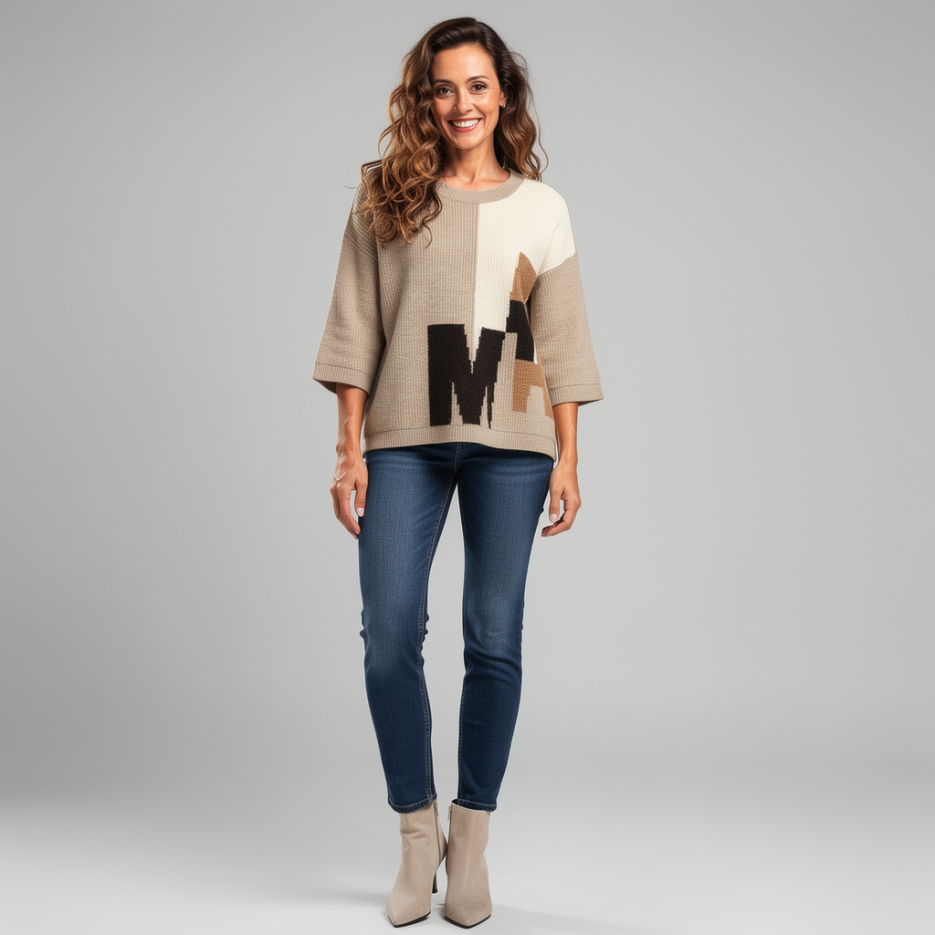 Monari - Pullover mit Intarsien