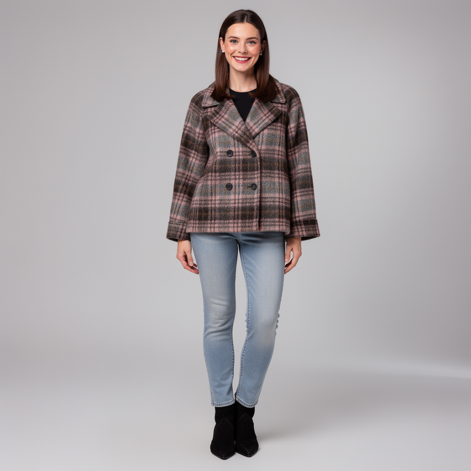 Kaos - Wolljacke mit Karomuster