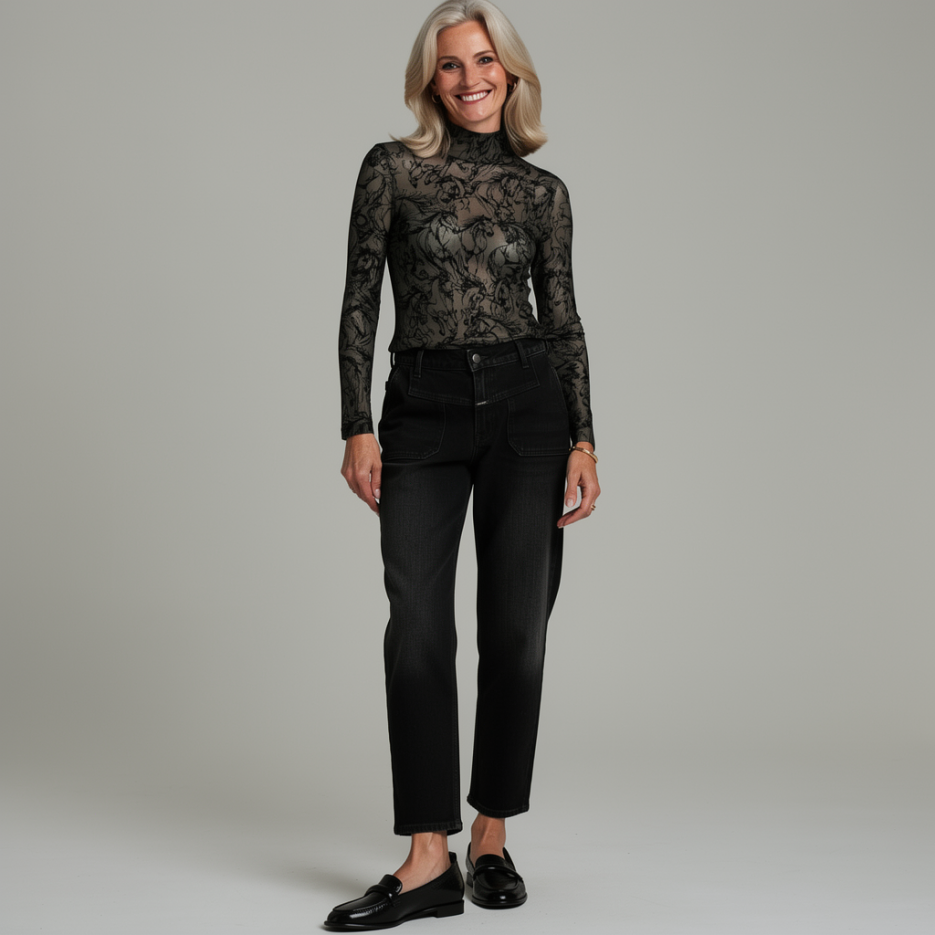 Marc Cain - Langarmshirt mit Flockprint
