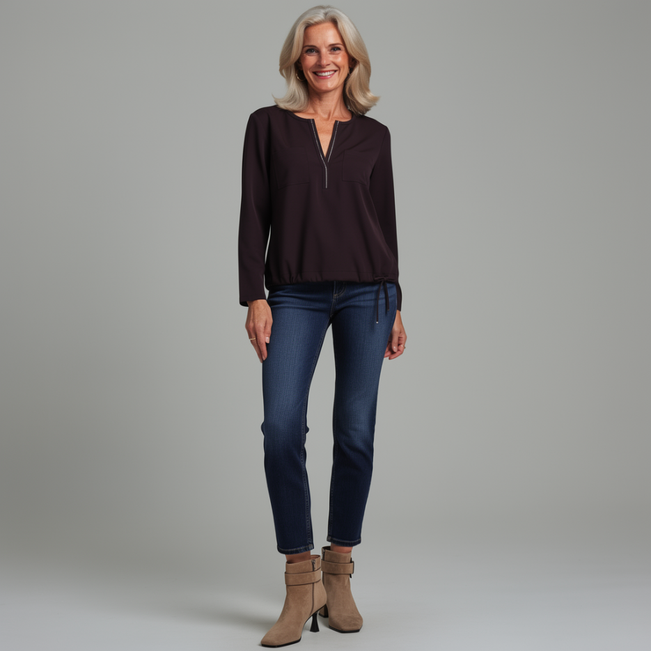Monari - Blusenshirt mit Strassbesatz
