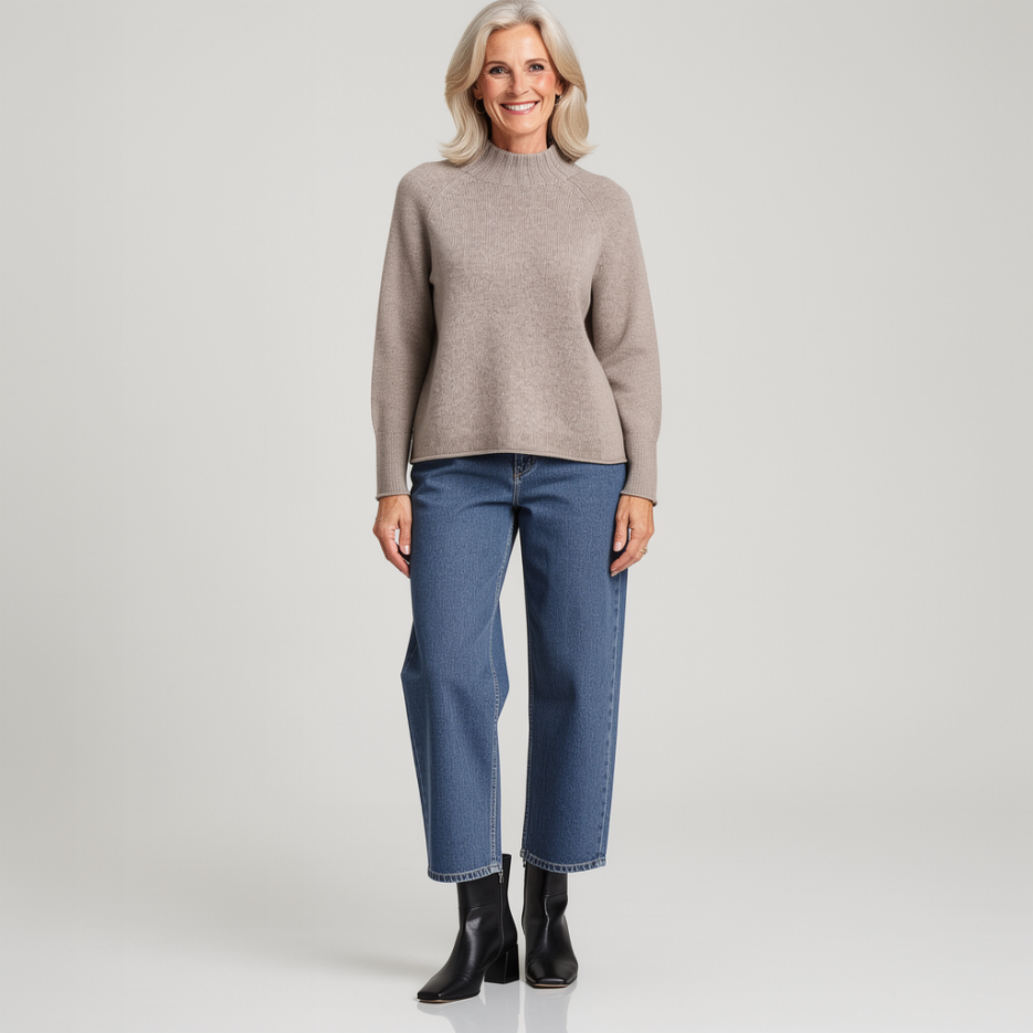 Rena Marx - Kaschmirpullover mit Stehkragen