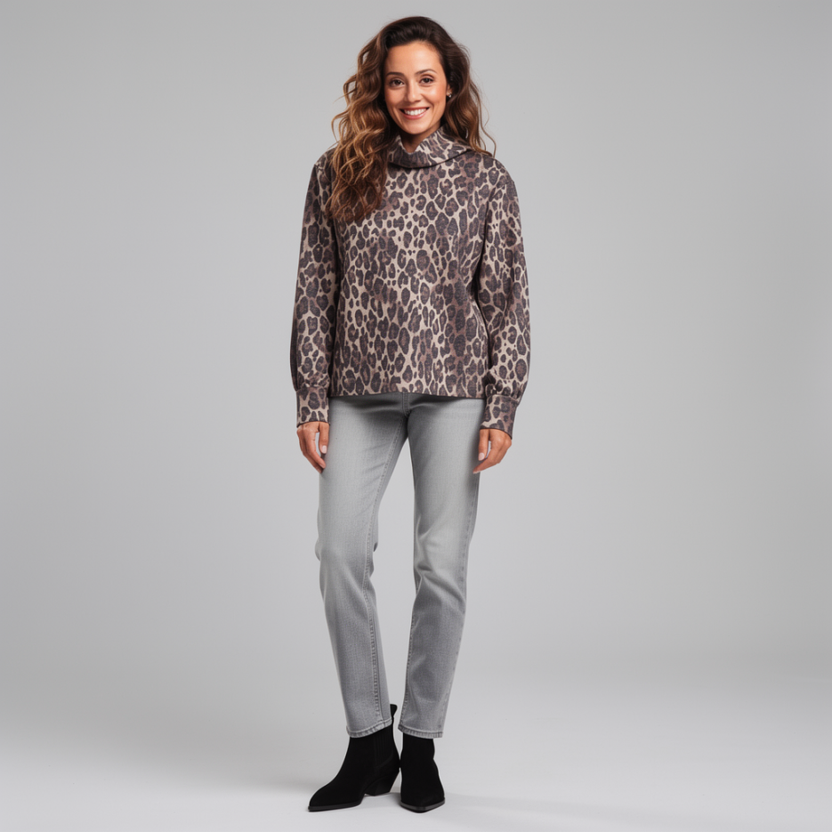Monari - Sweatshirt mit Leoprint