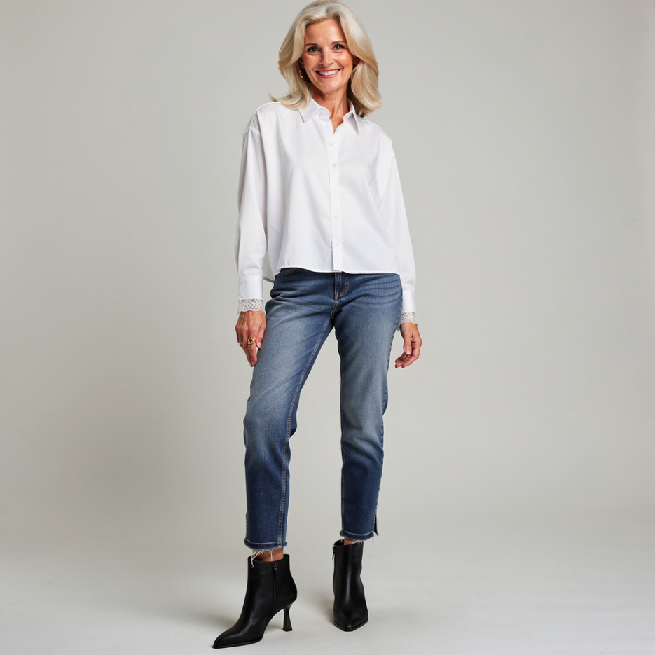 Tonno &amp; Panna - Hemdbluse mit Spitzendetail