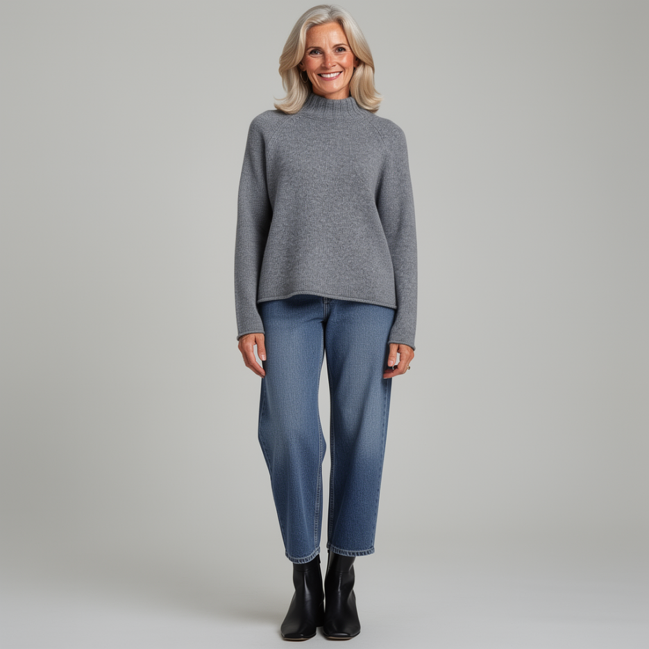 Rena Marx - Kaschmirpullover mit Stehkragen