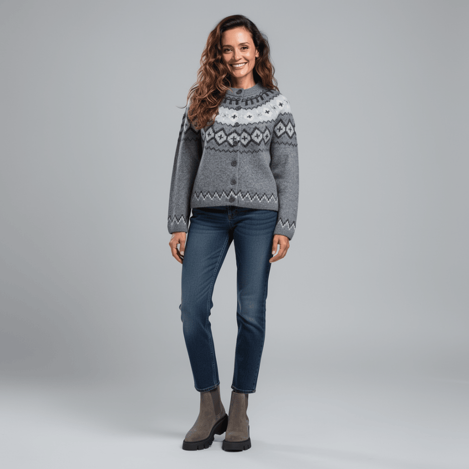 Princess - Cardigan mit Norweger-Muster