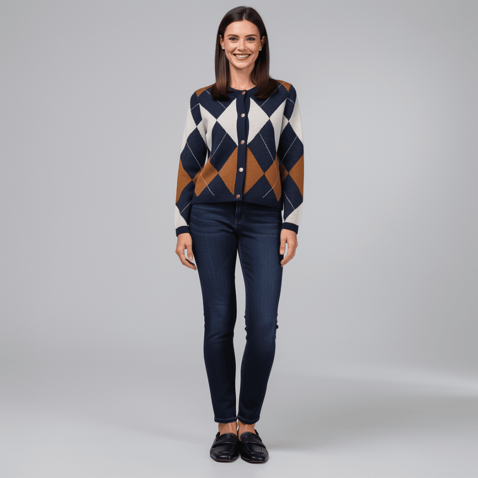 Gant - Cardigan mit Argyle-Muster