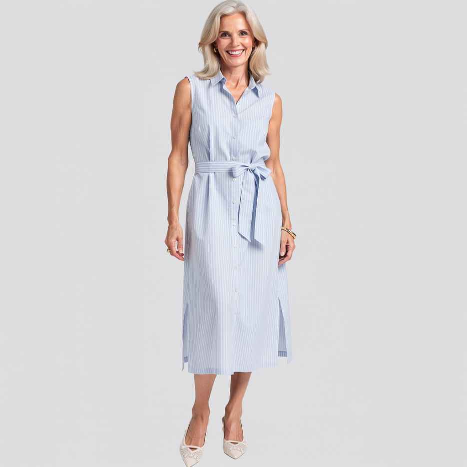 120% Lino - Hemdblusenkleid aus Leinen